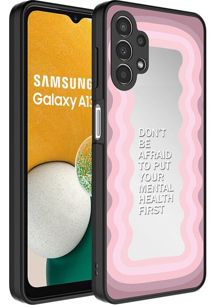 Galaxy A13 4g Kılıf Aynalı Desenli Kamera Korumalı Parlak Tcmk Mirror Kapak-Ayna