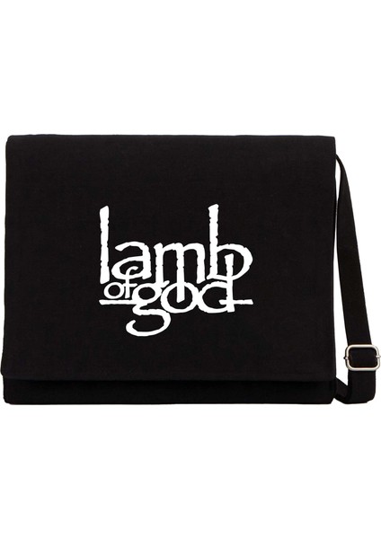 Lamb Of God Logo Siyah Kanvas Postacı Çantası