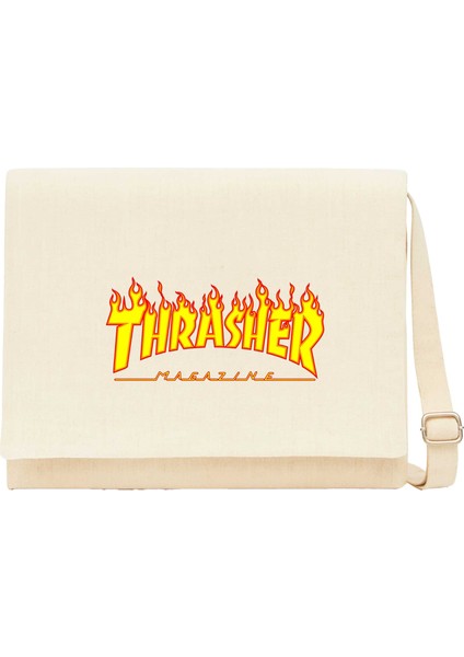 Trasher Krem Kanvas Postacı Çantası