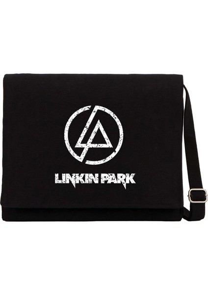 Linkin Park Logo Siyah Kanvas Postacı Çantası