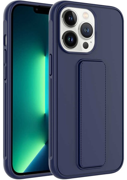 iPhone 13 Pro Kılıf Tcmk Qstand Kapak-Lacivert