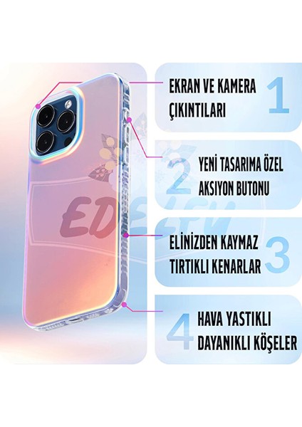 Iphone 15 Pro Max Uyumlu Lüks Kılıf Mat Renk Geçişli Hologram Kılıf modelleri