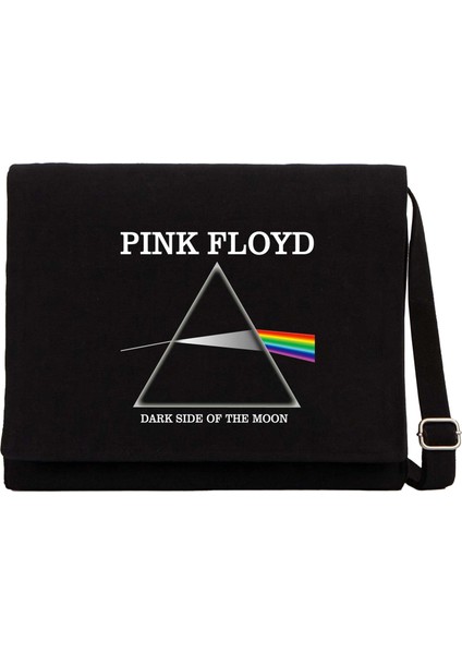 Pink Floyd Siyah Kanvas Postacı Çantası