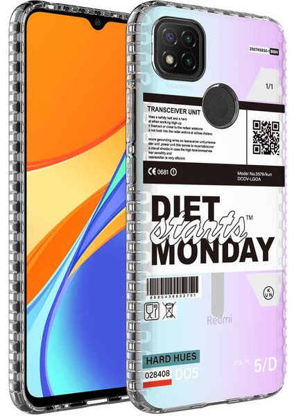 Xiaomi Redmi 9c Kılıf Airbag Kenarlı Renkli Desenli Silikon Tcmk Elegans Kapak-No5