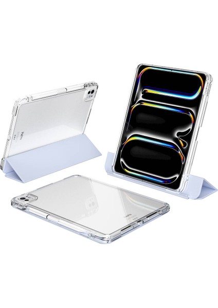 ​​​apple iPad Pro 11 2025 M5 Kılıf Magnetik Ayrılabilen Airbagli Zore Sliding Tablet Kılıfı - Koyu Y