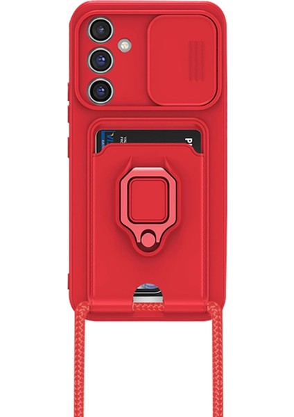 Samsung Galaxy A36 Kılıf Zuma Kartvizitli Yüzüklü Silikon - Kırmızı modelleri