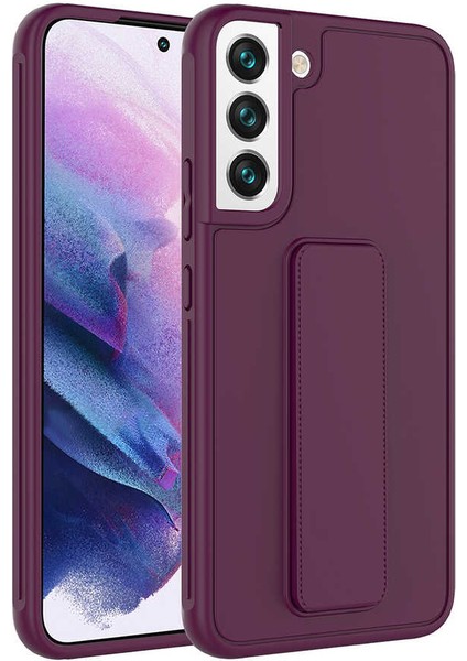 Galaxy S22 Plus Kılıf Tcmk Qstand Kapak-Mürdüm
