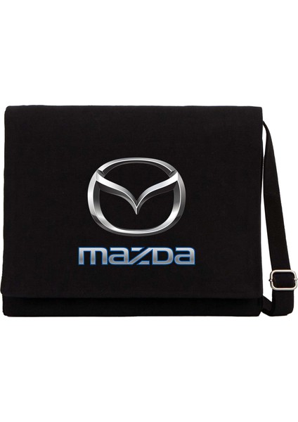 Mazda Logo Siyah Kanvas Postacı Çantası