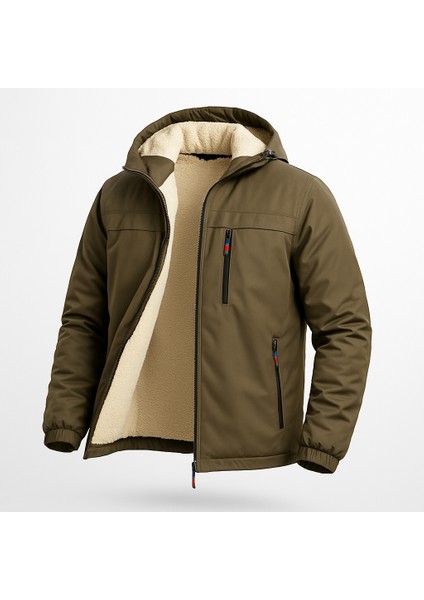 Erkek Çıkarılabilir Kapüşonlu Içi Kürklü Su Geçirmez Erkek Mont Ceket modelleri