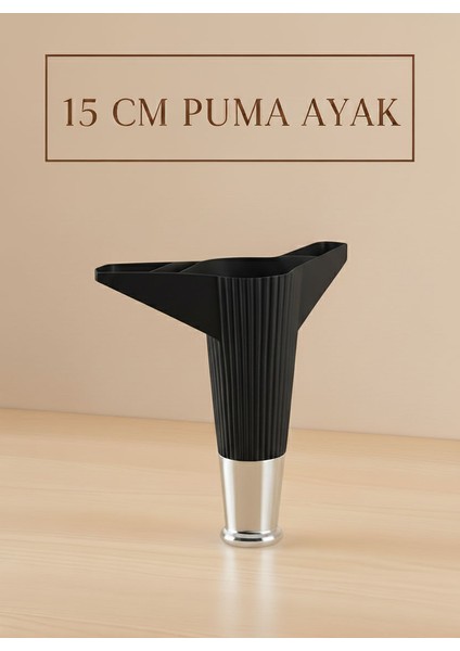 Puma 15 cm Siyah-Krom Mobilya Kanepe Tv Ünitesi Konsol Dolap Komedin Ayağı fiyatları