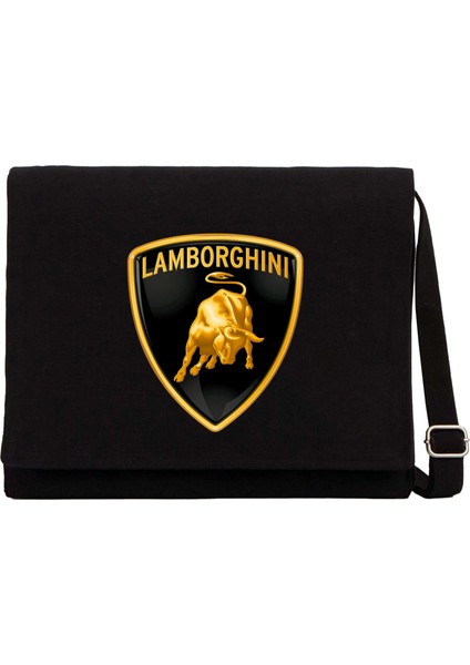Lamborghni Classic Siyah Kanvas Postacı Çantası