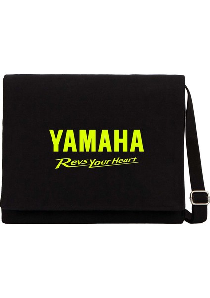 Yamha Revs Your Heart Siyah Kanvas Postacı Çantası