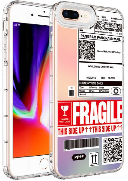 iPhone 8 Plus Kılıf Kamera Korumalı Renkli Desenli Sert Silikon Tcmk Korn Kapak-No5