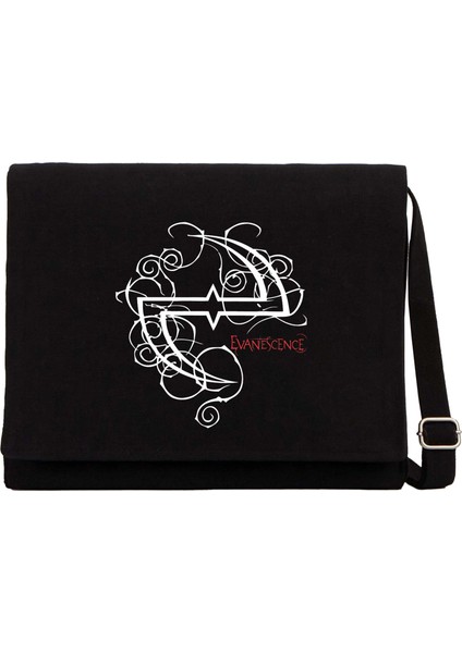 Evanescence Logo Siyah Kanvas Postacı Çantası