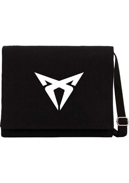 Kupra Logo Siyah Kanvas Postacı Çantası