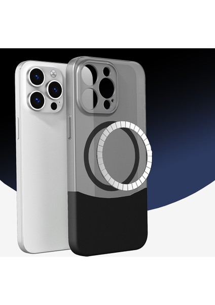 iPhone 14 Pro Max Kılıf M-Safe Şarj Özellikli Mıknatıslı Tcmk Duble Kapak - Siyah fırsatları