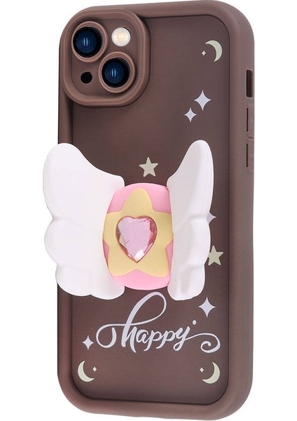 Apple iPhone 13 Kılıf Kamera Korumalı Figür Tasarımlı Tcmk Kapya Kapak-Pembe Açık indirimleri