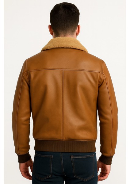 Hakiki Kuzu Derisi Yakası Kürklü Pilot Erkek Derimont fiyatları