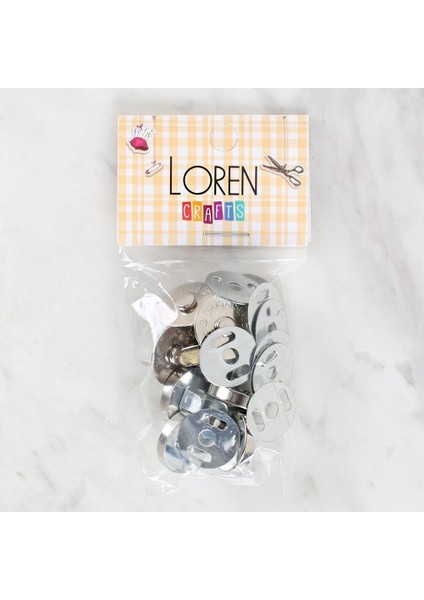 Loren Manyetik Mat Gümüş Metal 5 Li Çıt Çıt Set modelleri