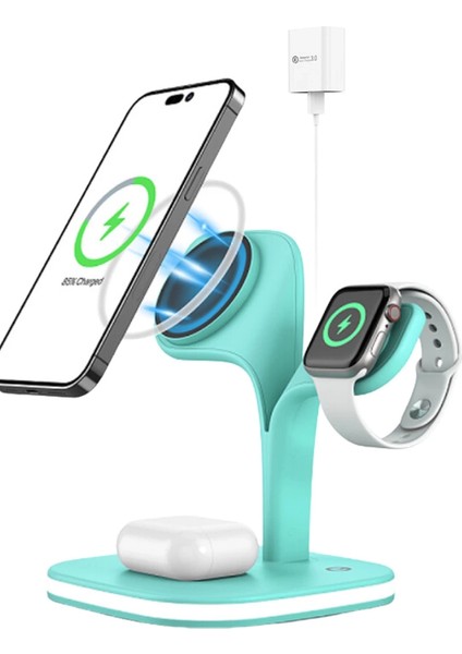 YM-UD22 Kablosuz Şarj Masaüstü Set - Yeşil