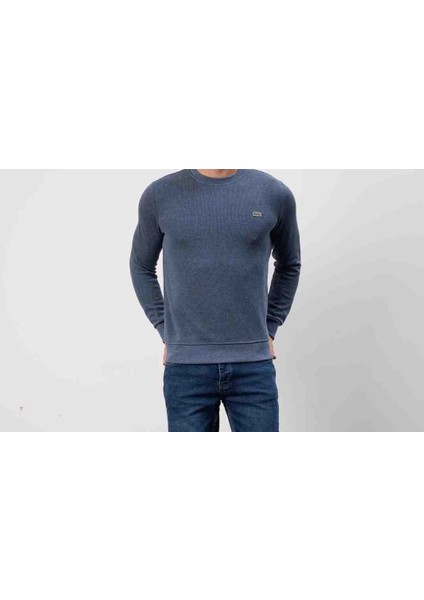 Bisiklet Yaka Indıgo Dar Kesim Erkek Trıko