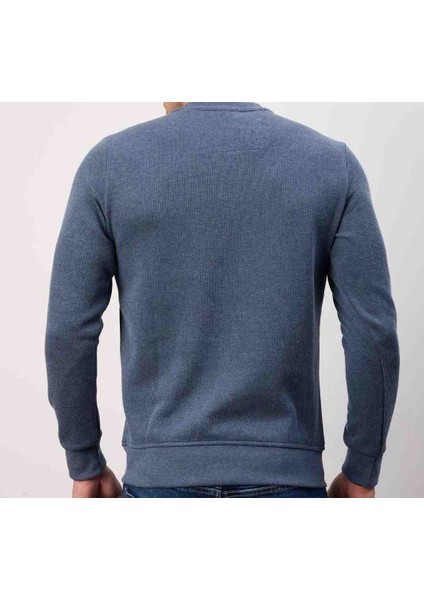 Bisiklet Yaka Indıgo Dar Kesim Erkek Trıko indirimleri