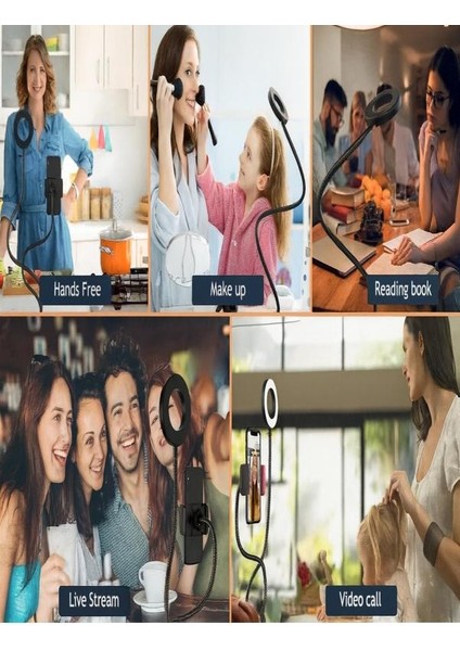 LED Ring Light Youtuber Light Stüdyo Işığı Akrobat Selfie LED Masa Lambası 3 renk ışıklı