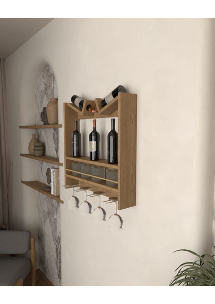 Şaraplık ve Içki Standı | %100 Mdf | Kadeh Askısı modelleri