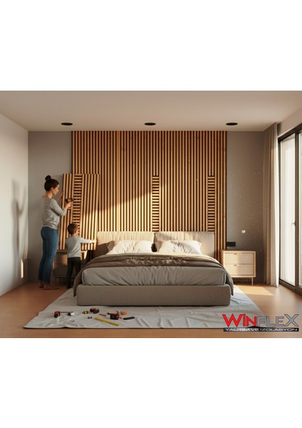 Eko -Mix Keçeli Akustik Ahşap Paneli – Safir Meşe (50X240CM).