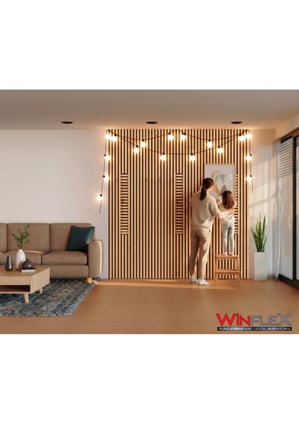 Eko -Mix Keçeli Akustik Ahşap Paneli – Safir Meşe (50X240CM).