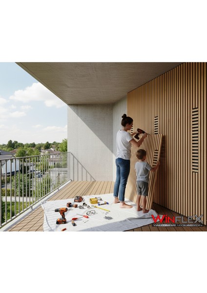 Eko -Mix Keçeli Akustik Ahşap Paneli – Safir Meşe (50X240CM).