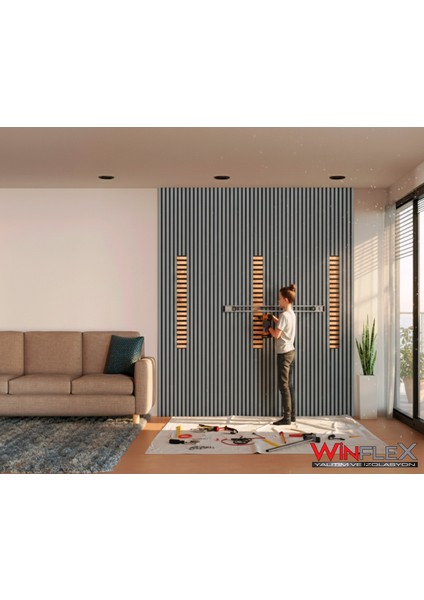 Eko Antra-Mix Keçeli Akustik Ahşap Paneli – (50X240CM).