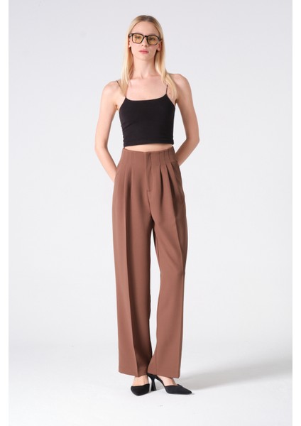 Üç Pile Yüksek Bel Palazzo Pantolon modelleri