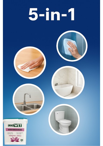 Innowet Kova Islak Mendil Yumuşatıcı Kokulu Yüzey Temizlik Havlusu 300 Yaprak fiyatları