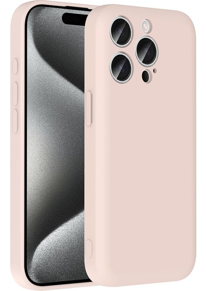 iPhone 15 Pro Max Kılıf Kamera Korumalı Kartlık Hazneli Tcmk Vitra Kapak - Pembe