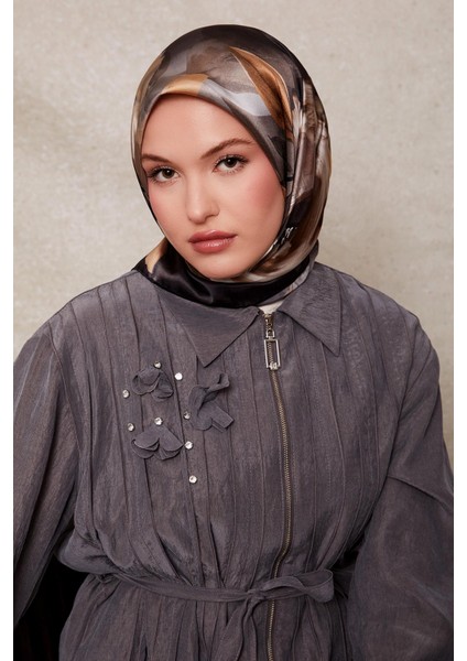 Antrasit Levidor Twill Ipek Eşarp 44
