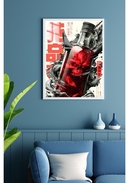 Şeytan Kanı Tasarım Çerçeveli Metal Poster Tablo fiyatları