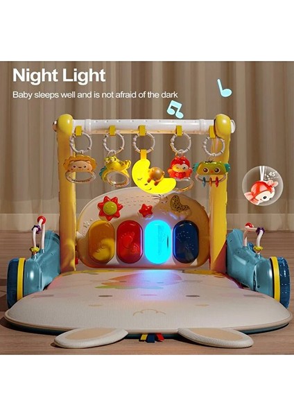 Piyanolu 2 In 1 Bebek Yürüteci ve Tavşan Desenli Oyun Halısı Sesli Işıklı 88 cm fiyatları