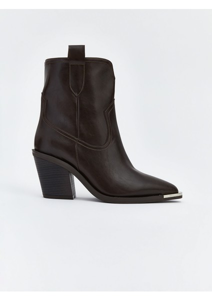 Yeni Sezon Sivri Burun Deri Görünümlü Kadın Bot modelleri