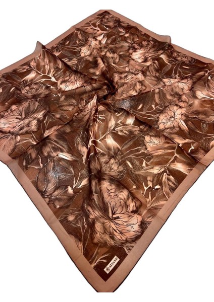 Kahve Siyane Scarf Lotus Desen Soft Eşarp