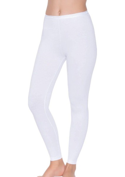 3645 Kadın Likralı Uzun Tayt Beyaz