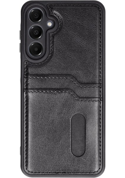 Samsung Galaxy A35 5g Kılıf Sara Kartvizitli Deri Kılıf - Siyah