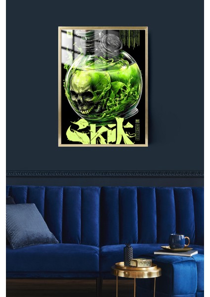 Zehirli Ruh Tasarım Çerçeveli Metal Poster Tablo