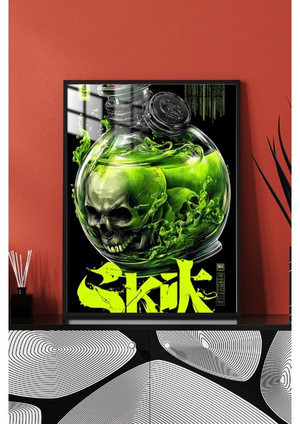 Zehirli Ruh Tasarım Çerçeveli Metal Poster Tablo modelleri