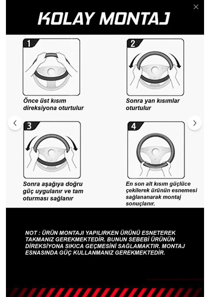 Mercedes B Serisi W245 2005-2011NEW Geçmeli Direksiyon Kılıfı Premium Ürün fiyatları