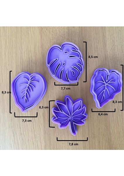 4’lü Yaprak Şeklinde Kurabiye Kalıbı – Fondan ve Hamur Kalıbı fiyatları
