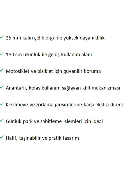 MTD-326 Çelik Kalın Motosiklet ve Bisiklet Kilidi Φ25X180MM – Anahtarlı Güvenlik Kilidi modelleri