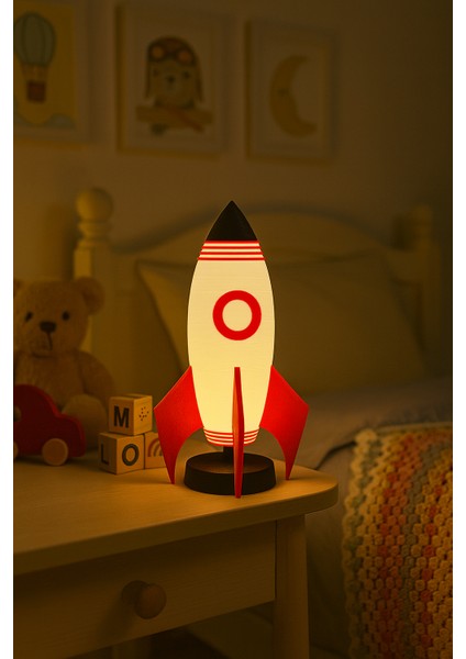Roket Tasarım LED Gece Lambası – Çocuk Odası Için Eğlenceli ve Güvenli Aydınlatma