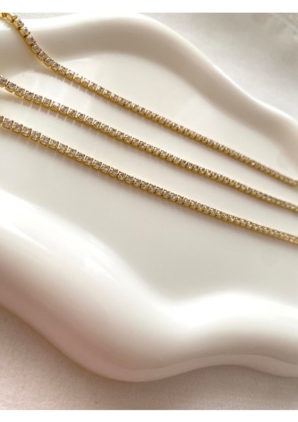 Alpjewel Zirkon Taşlı Tenis Bileklik Xupıng Tasarım Çelik Kararmaz modelleri