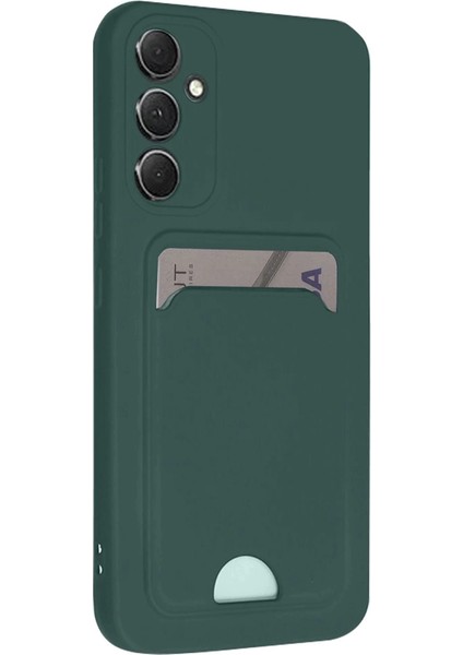 Samsung Galaxy A16 5g Kılıf Kelvin Kartvizitli Silikon - Koyu Yeşil modelleri